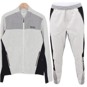 HUGO BOSS tracksuit | Men Medium Jacket/ Small Pants | gray/black | Good Cond.